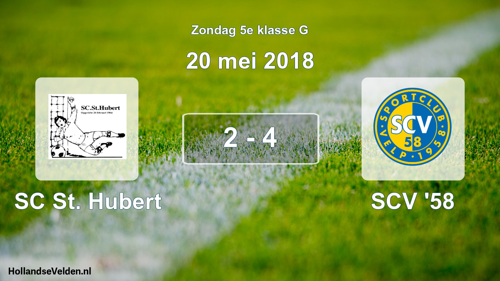 Total number of matches played: SC St. Hubert - SCV '58 2 - 4 (20 May 2018)