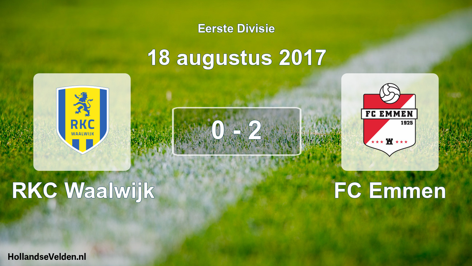 Total number of matches played: RKC Waalwijk - FC Emmen 0 - 2 (18 August 2017)