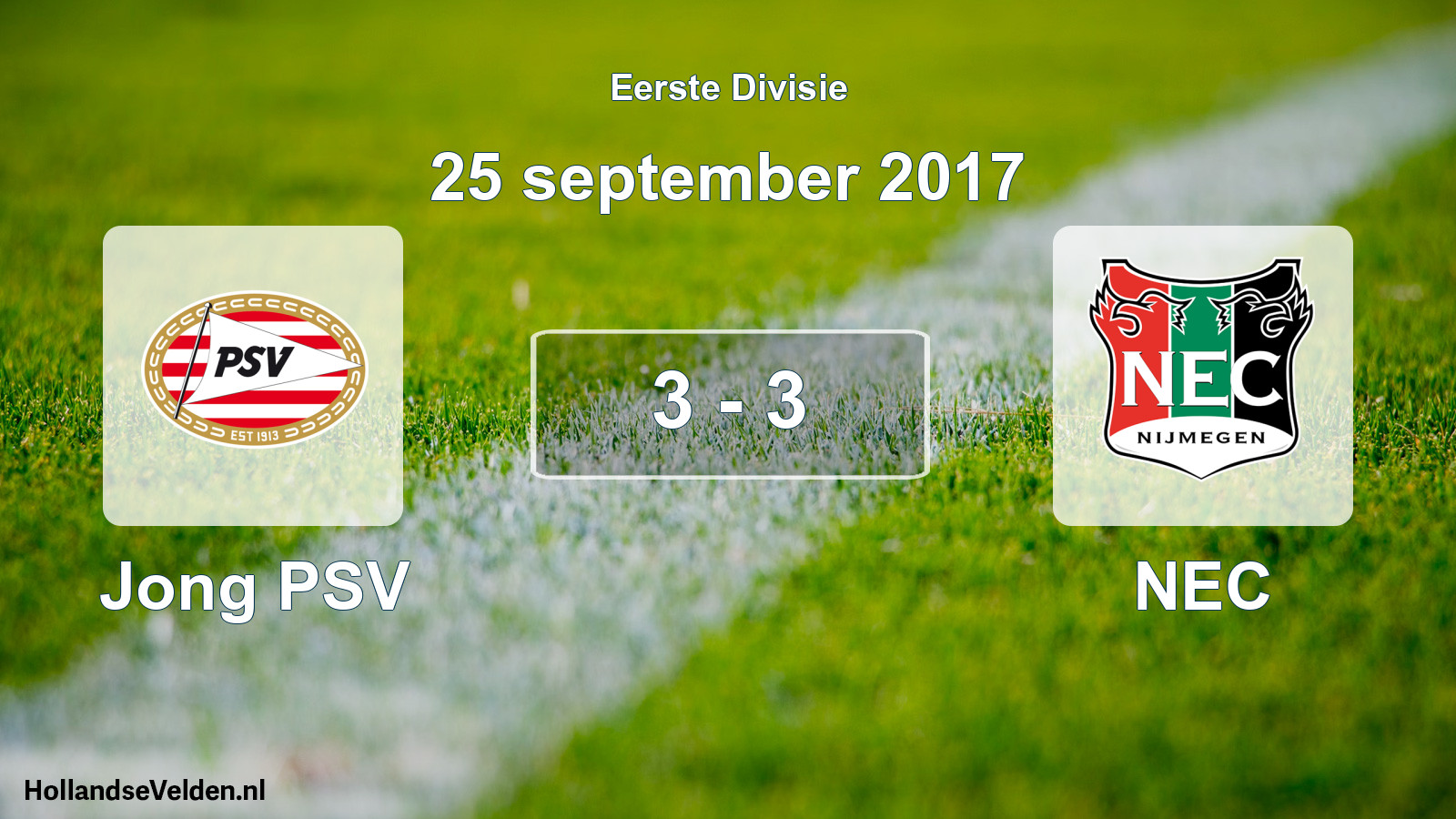 Total number of matches played: Jong PSV - NEC 3 - 3 (25 September 2017)