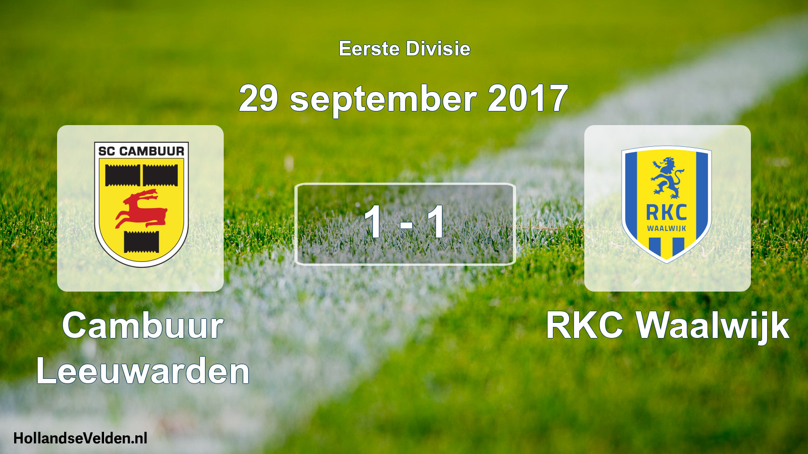 Total number of matches played: Cambuur Leeuwarden - RKC Waalwijk 1 - 1 (29 September 2017)