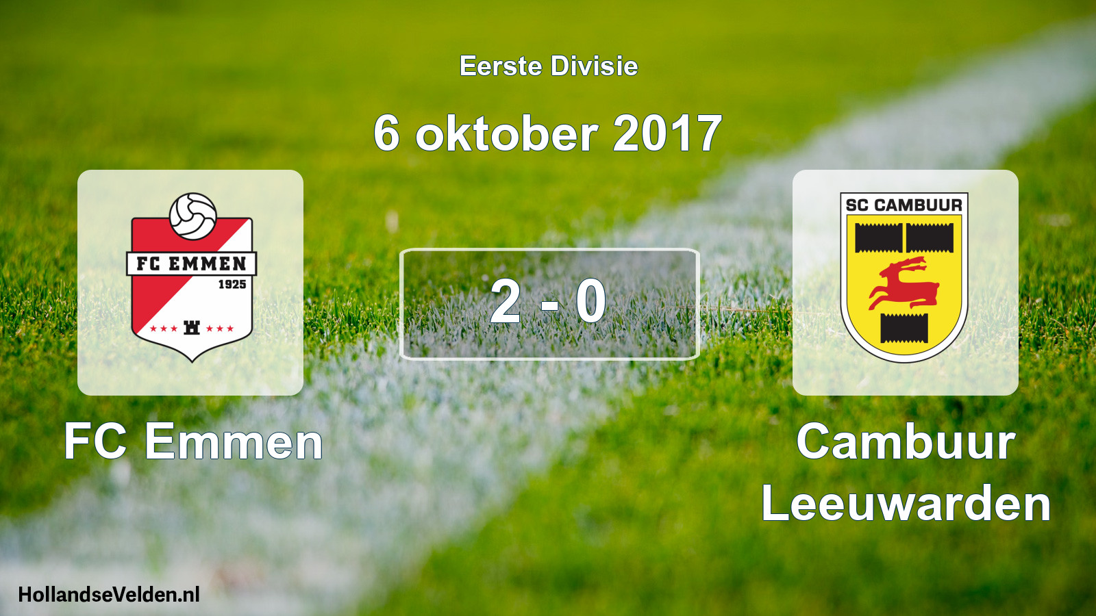 Total number of matches played: FC Emmen - Cambuur Leeuwarden 2 - 0 (6 October 2017)
