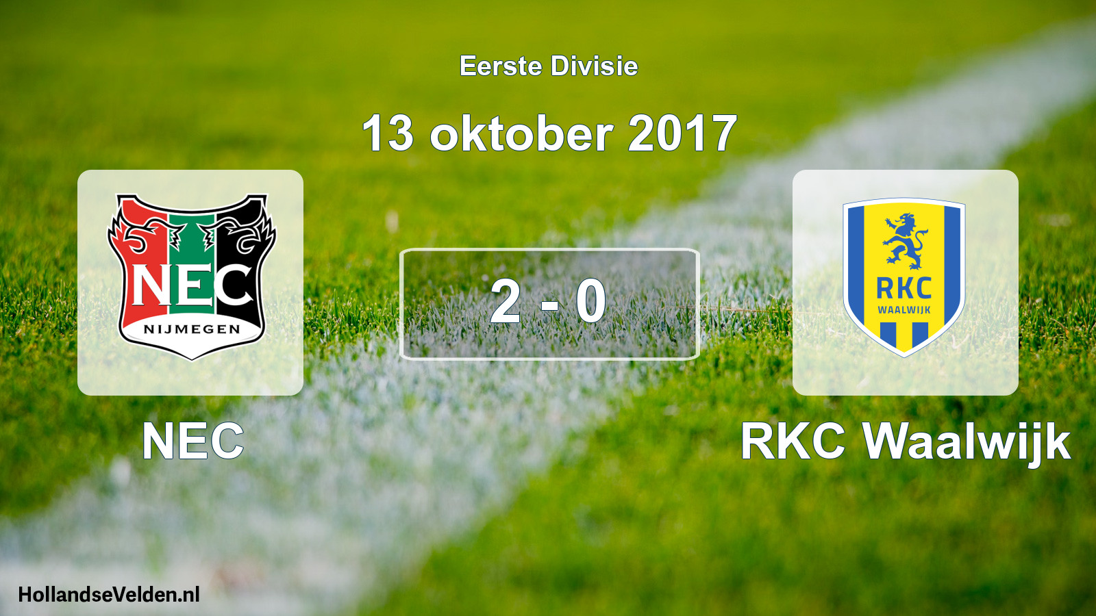 Total number of matches played: NEC - RKC Waalwijk 2 - 0 (13 October 2017)
