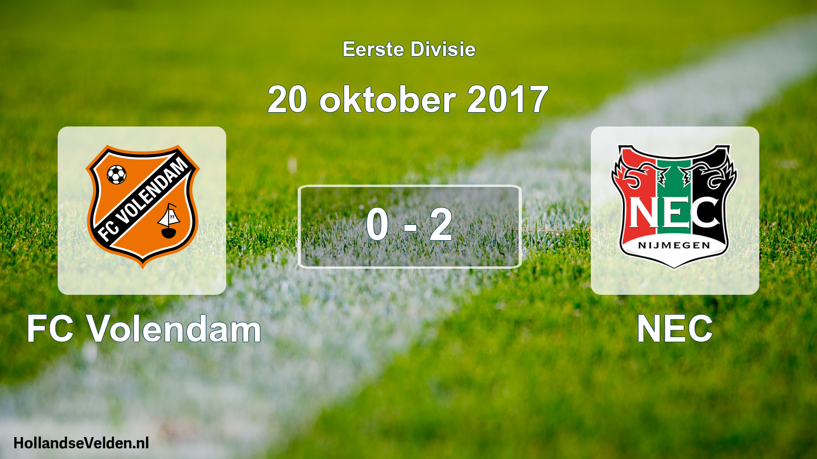 Total number of matches played: FC Volendam - NEC 0 - 2 (20 October 2017)