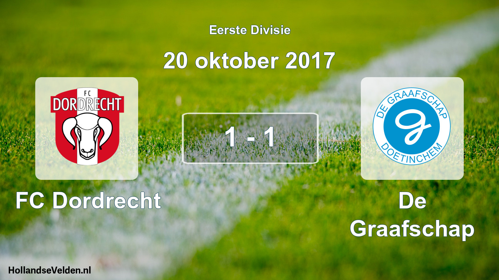 Total number of matches played: FC Dordrecht - De Graafschap 1 - 1 (20 October 2017)