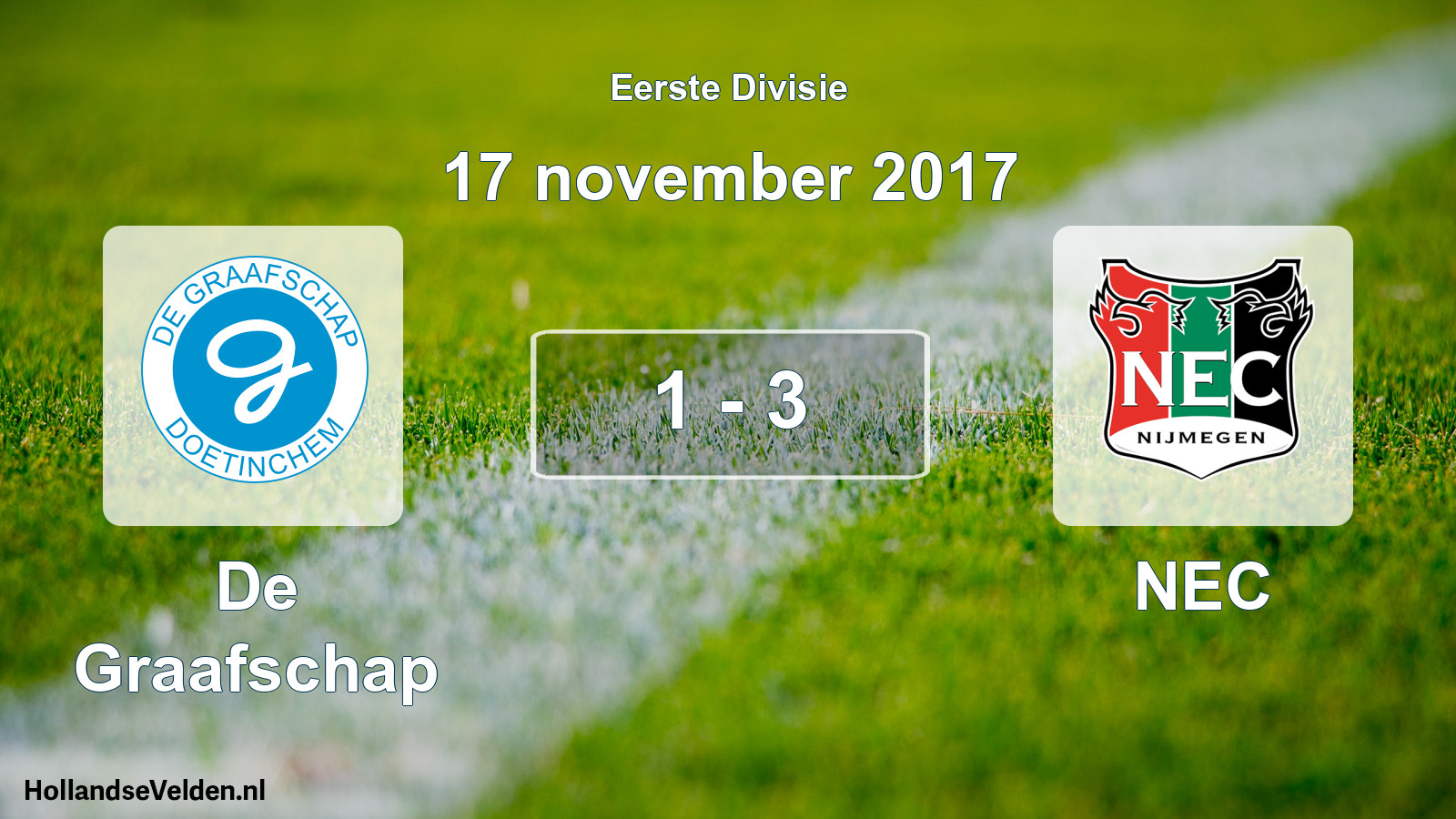 Total number of matches played: De Graafschap - NEC 1 - 3 (17 November 2017)