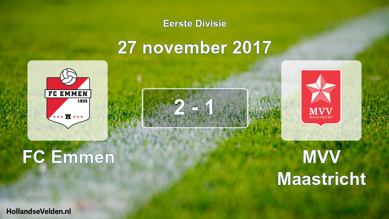 Total number of matches played: FC Emmen - MVV Maastricht 2 - 1 (27 November 2017)