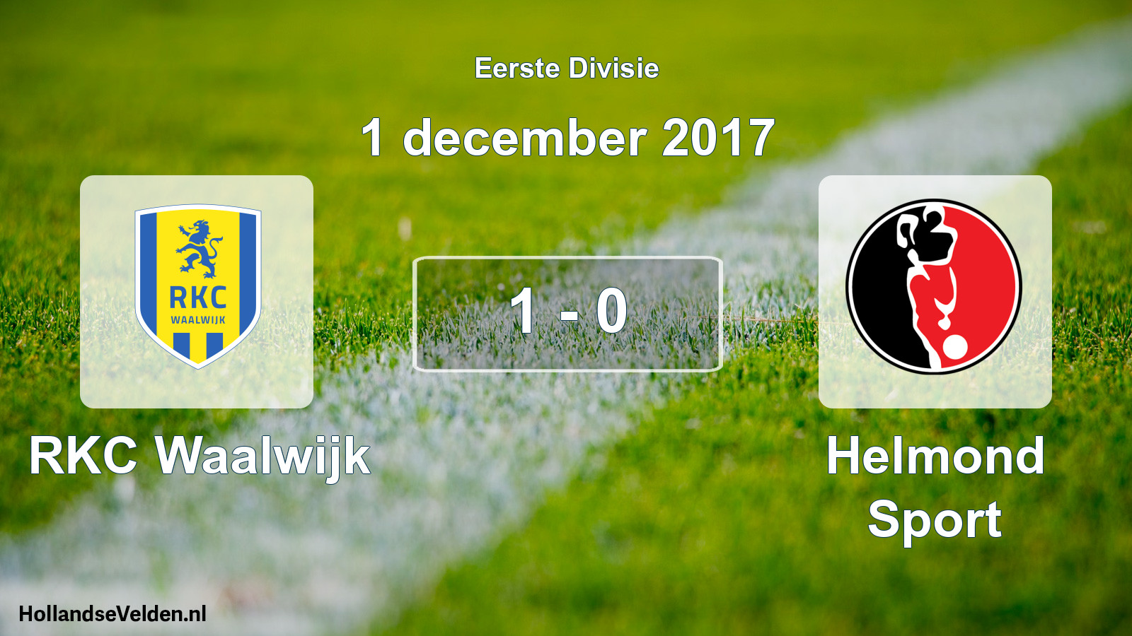 Total number of matches played: RKC Waalwijk - Helmond Sport 1 - 0 (1 December 2017)