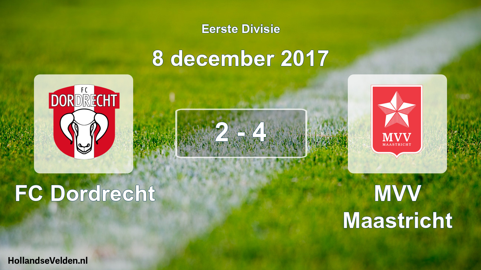 Total number of matches played: FC Dordrecht - MVV Maastricht 2 - 4 (8 December 2017)