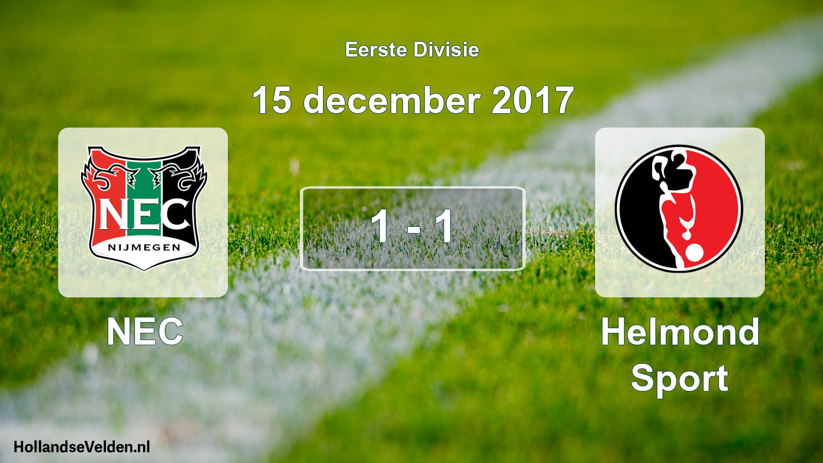 Total number of matches played: NEC - Helmond Sport 1 - 1 (15 December 2017)