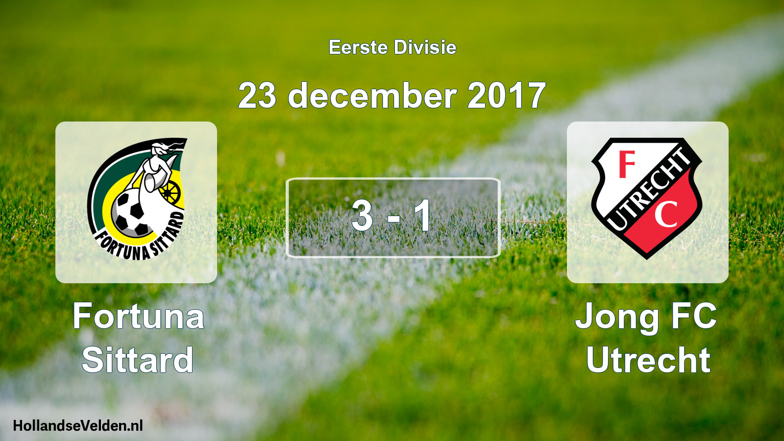 Total number of matches played: Fortuna Sittard - Jong FC Utrecht 3 - 1 (23 December 2017)