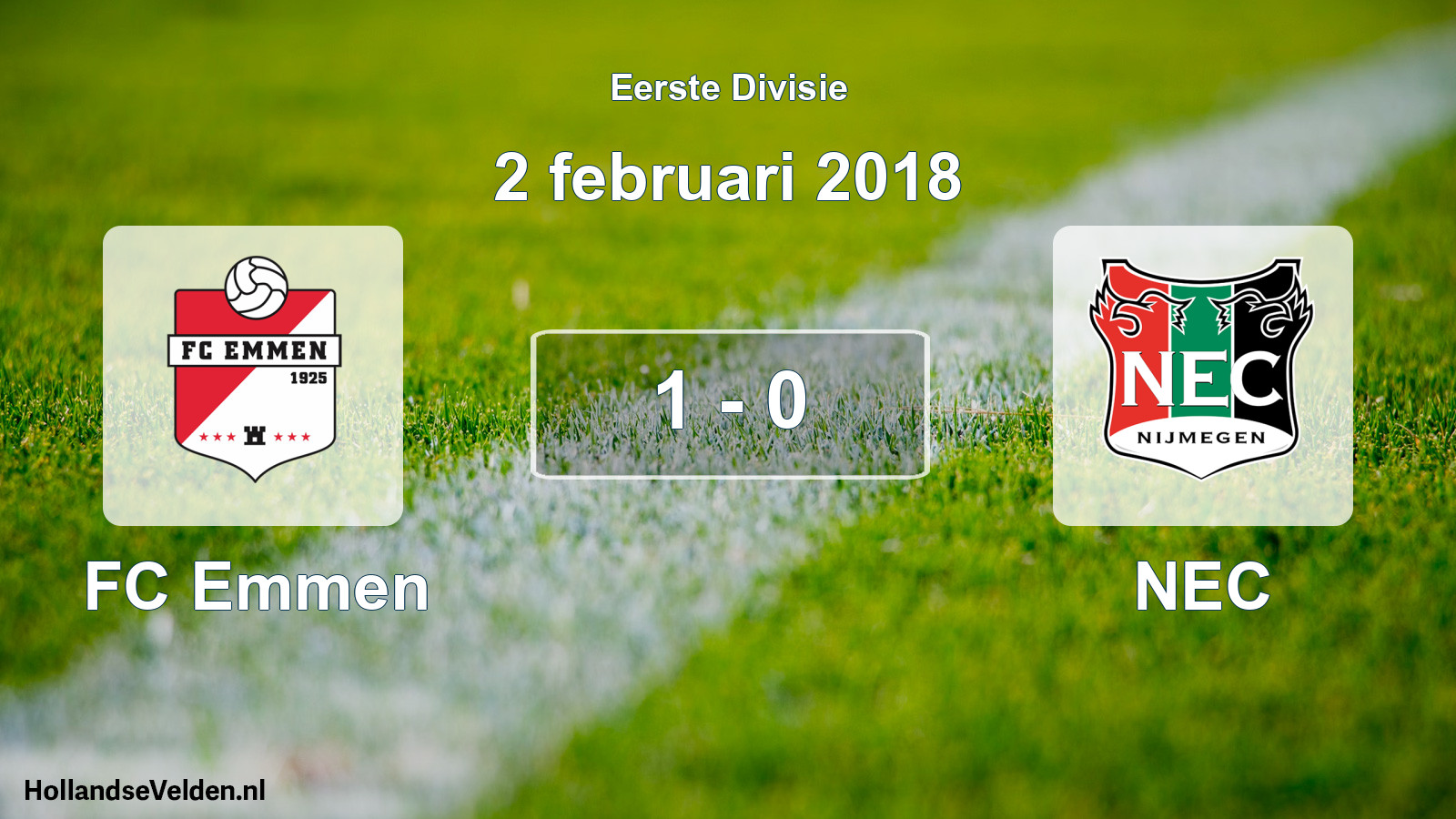 Total number of matches played: FC Emmen - NEC 1 - 0 (2 February 2018)