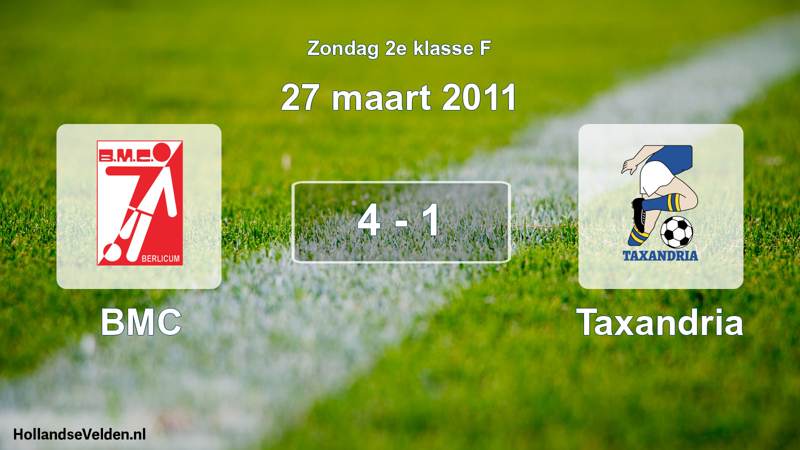 Total number of matches played: BMC - Taxandria 4 - 1 (27 March 2011)
