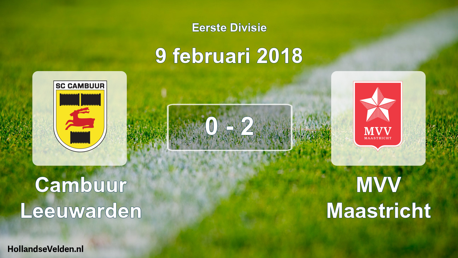 Total number of matches played: Cambuur Leeuwarden - MVV Maastricht 0 - 2 (9 February 2018)