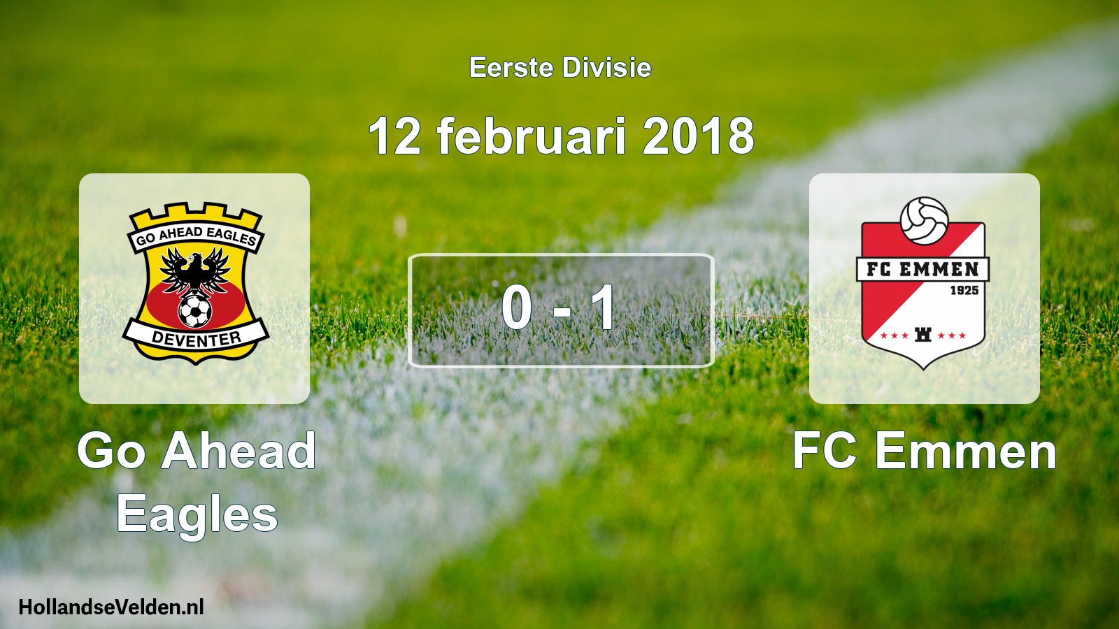 Total number of matches played: Go Ahead Eagles - FC Emmen 0 - 1 (12 February 2018)