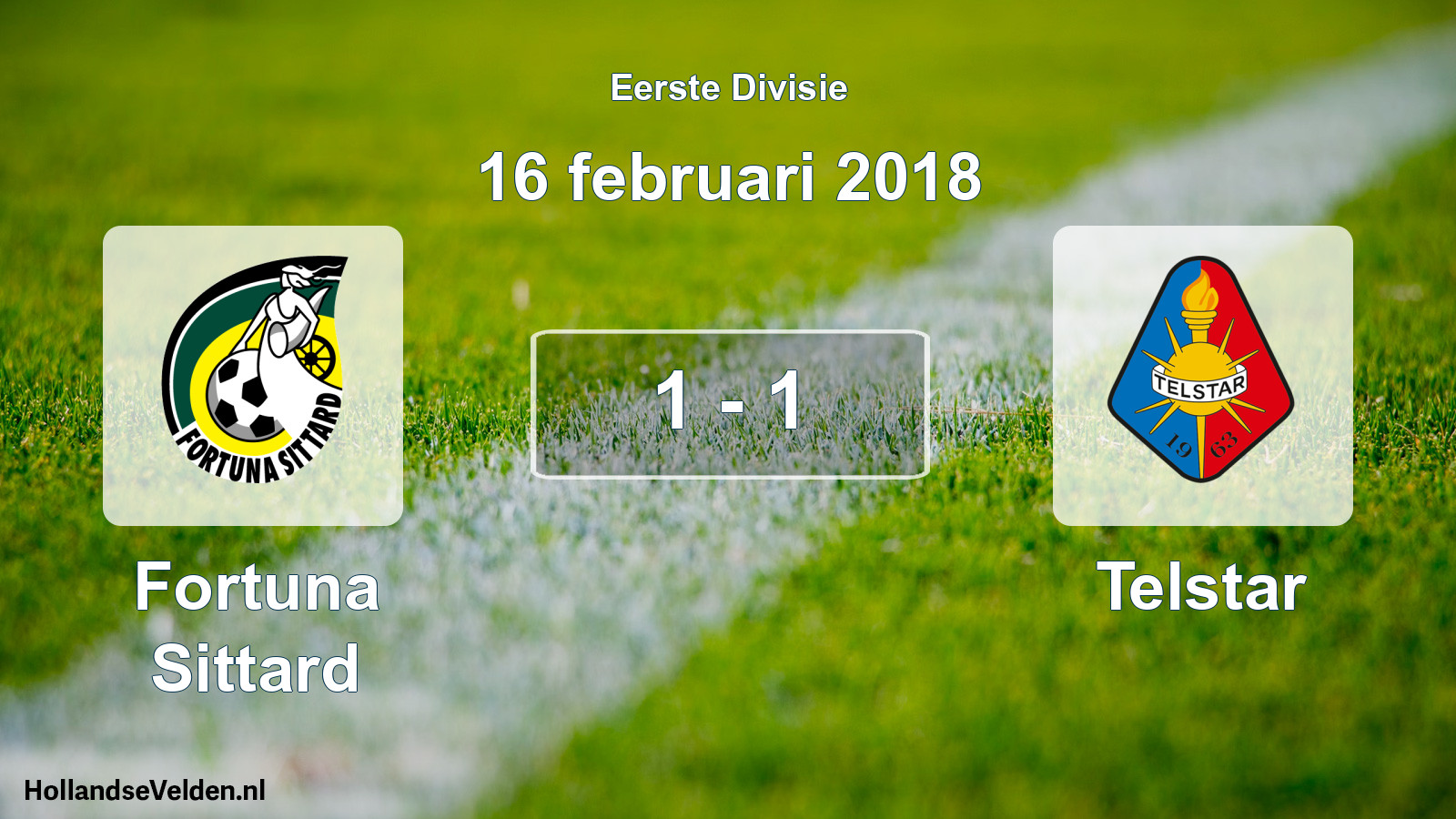 Total number of matches played: Fortuna Sittard - Telstar 1 - 1 (16 February 2018)