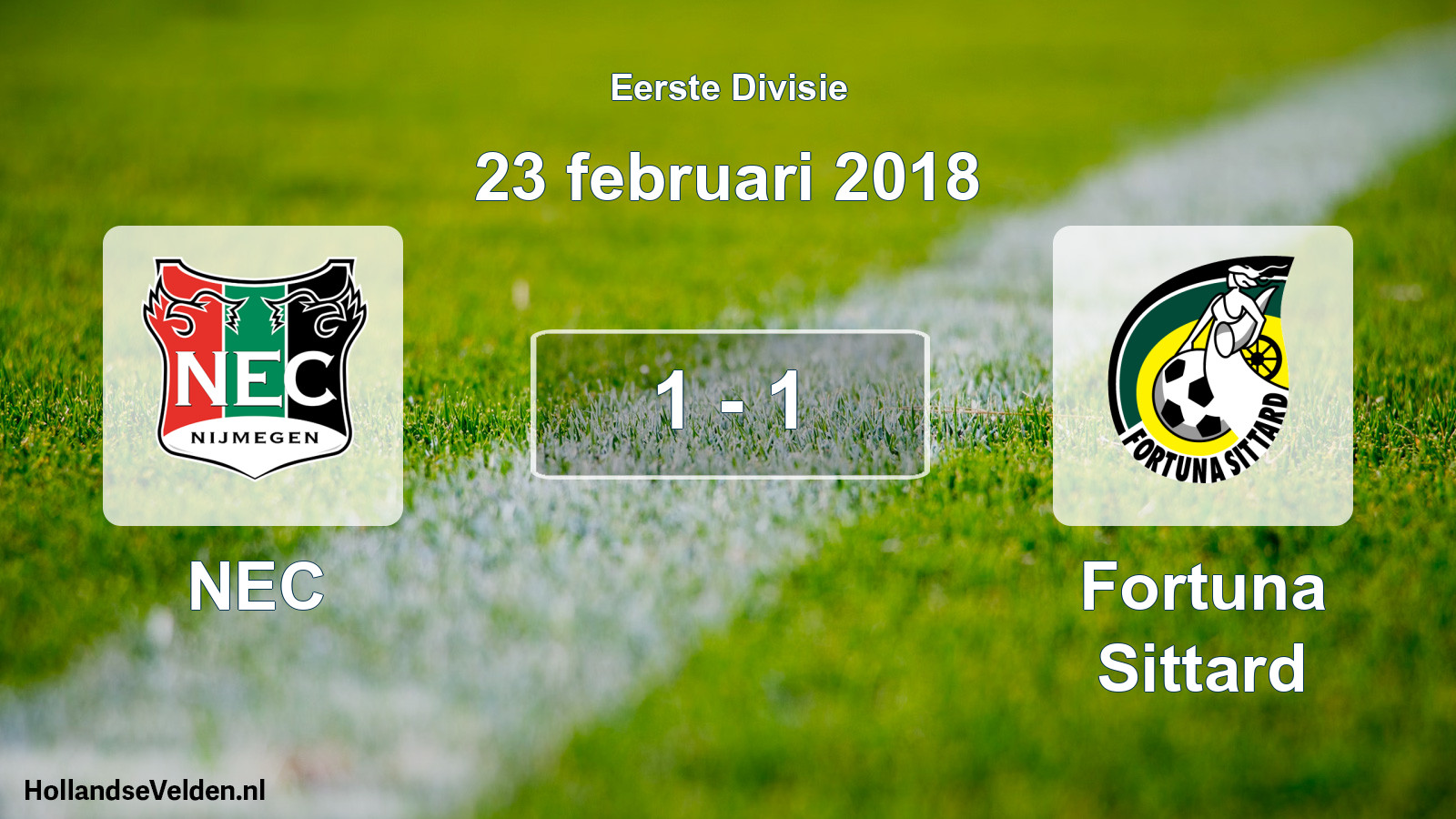 Total number of matches played: NEC - Fortuna Sittard 1 - 1 (23 February 2018)