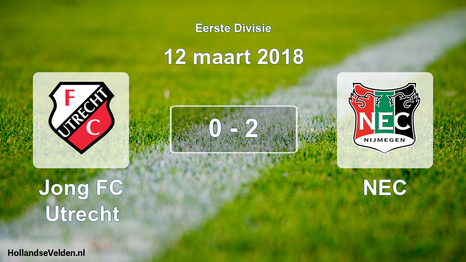 Total number of matches played: Jong FC Utrecht - NEC 0 - 2 (12 March 2018)