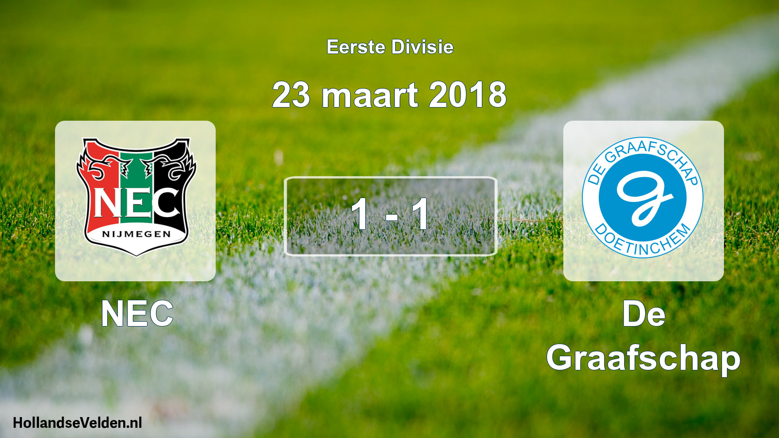 Total number of matches played: NEC - De Graafschap 1 - 1 (23 March 2018)