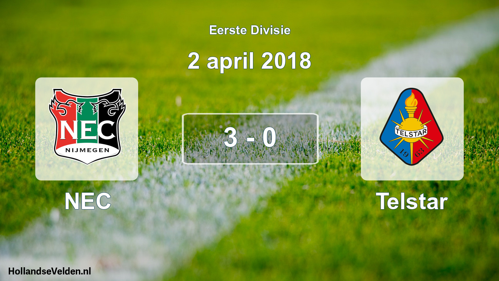 Total number of matches played: NEC - Telstar 3 - 0 (2 April 2018)