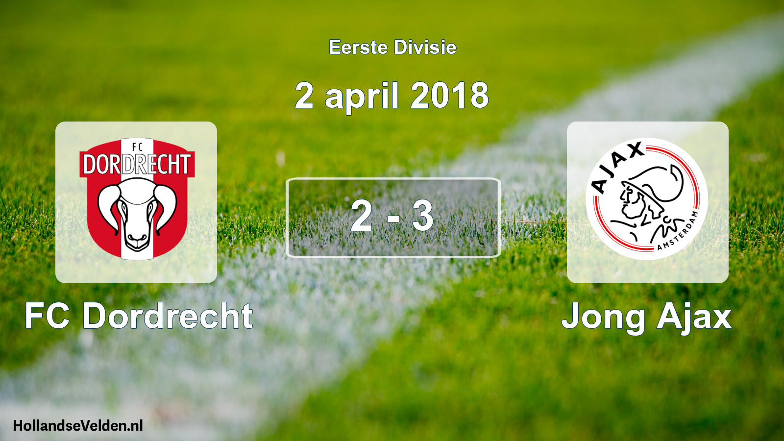 Total number of matches played: FC Dordrecht - Jong Ajax 2 - 3 (2 April 2018)