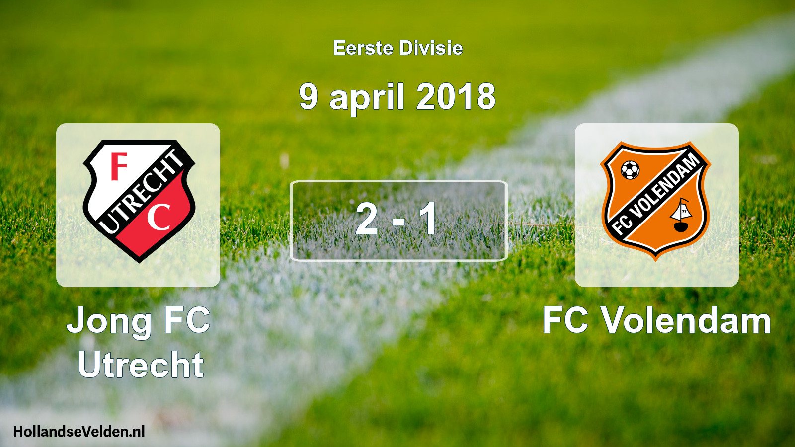 Total number of matches played: Jong FC Utrecht - FC Volendam 2 - 1 (9 April 2018)