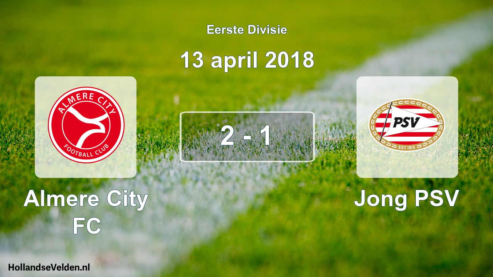 Total number of matches played: Almere City FC - Jong PSV 2 - 1 (13 April 2018)