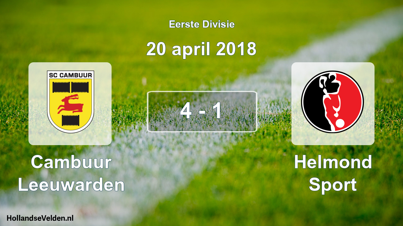 Total number of matches played: Cambuur Leeuwarden - Helmond Sport 4 - 1 (20 April 2018)