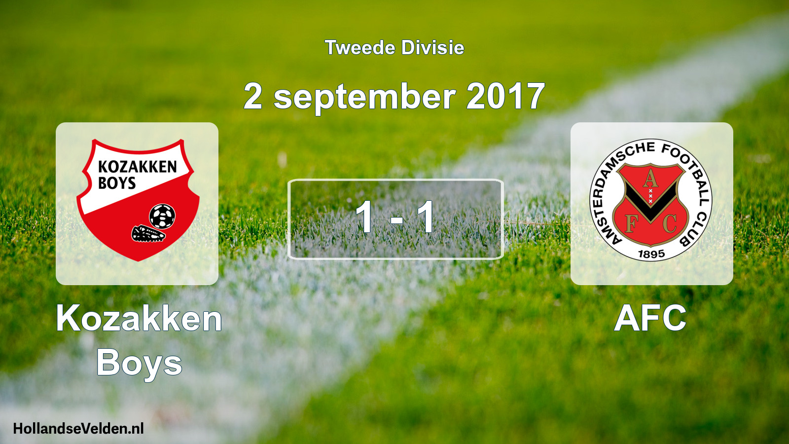 Total number of matches played: Kozakken Boys - AFC 1 - 1 (2 September 2017)