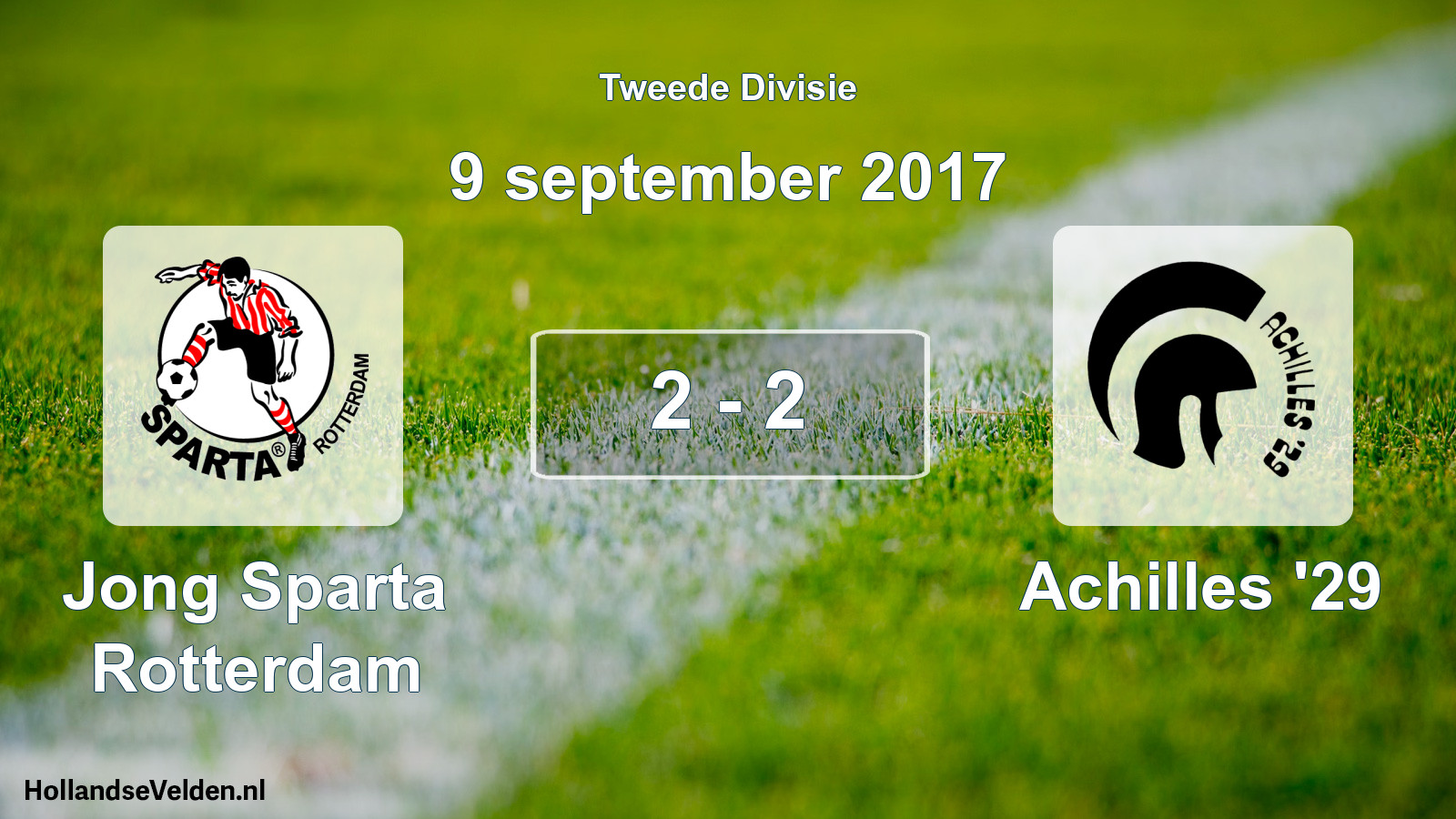 Total number of matches played: Jong Sparta Rotterdam - Achilles '29 2 - 2 (9 September 2017)