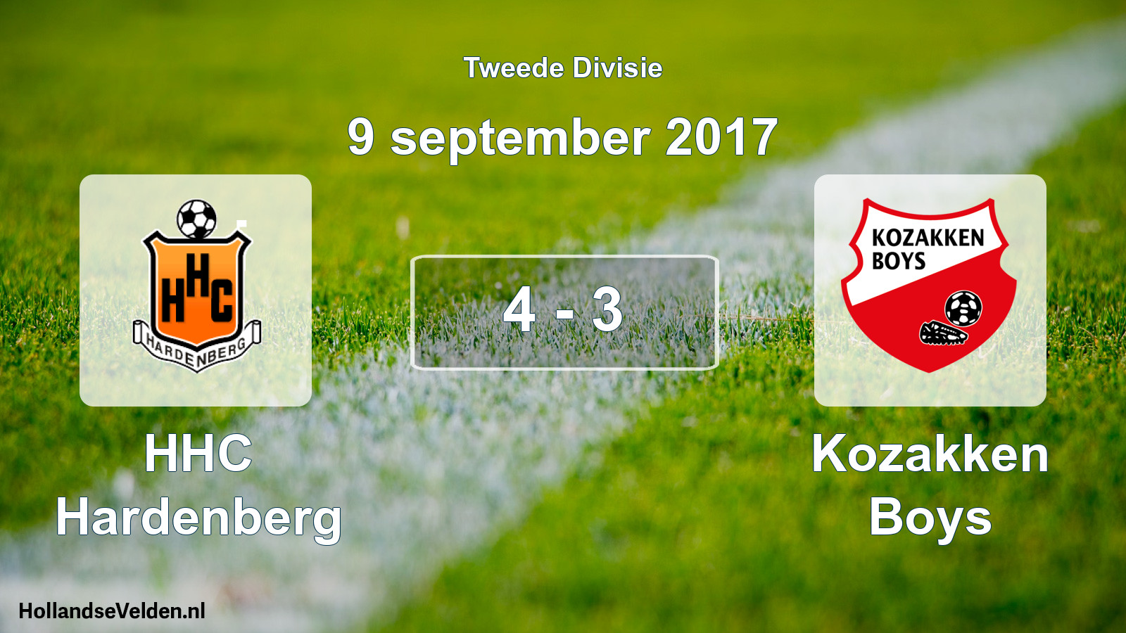 Total number of matches played: HHC Hardenberg - Kozakken Boys 4 - 3 (9 September 2017)