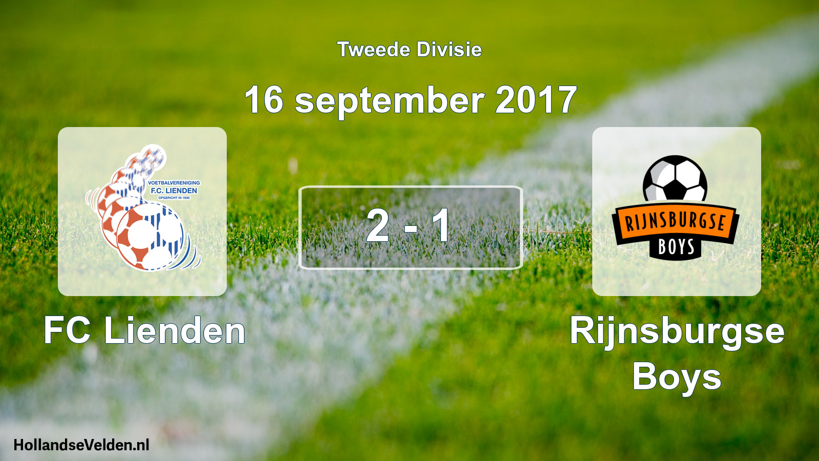 Total number of matches played: FC Lienden - Rijnsburgse Boys 2 - 1 (16 September 2017)