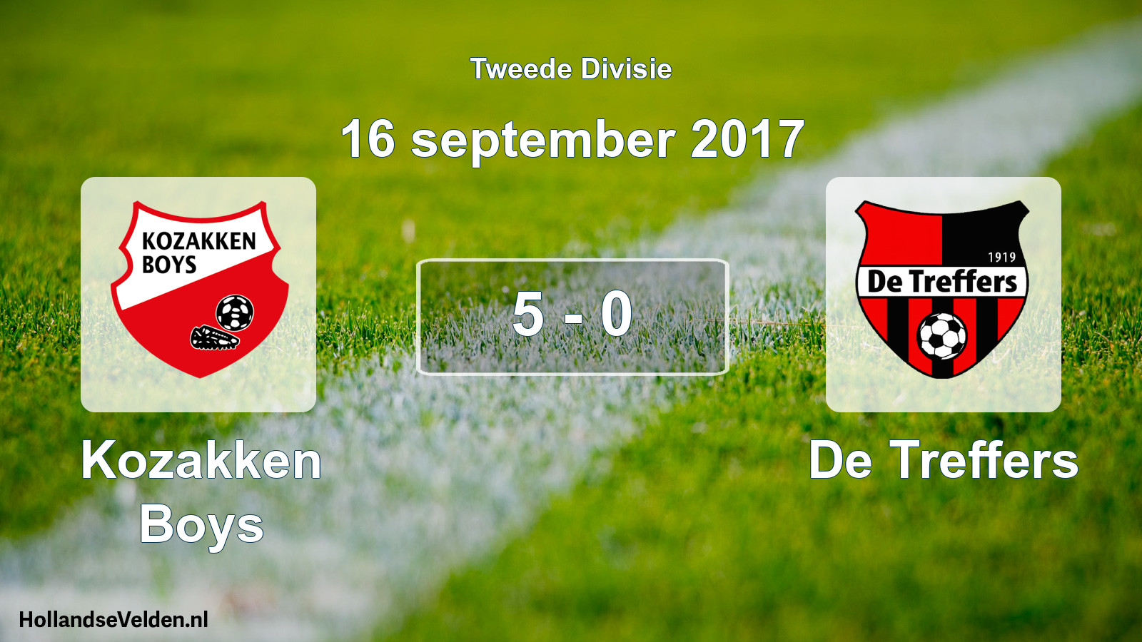 Total number of matches played: Kozakken Boys - De Treffers 5 - 0 (16 September 2017)