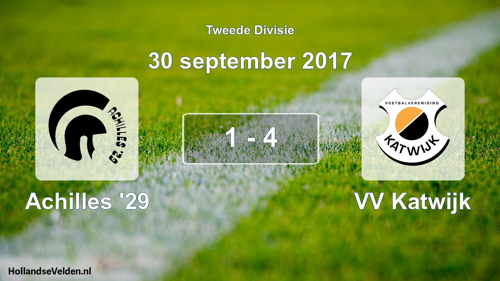 Total number of matches played: Achilles '29 - VV Katwijk 1 - 4 (30 September 2017)