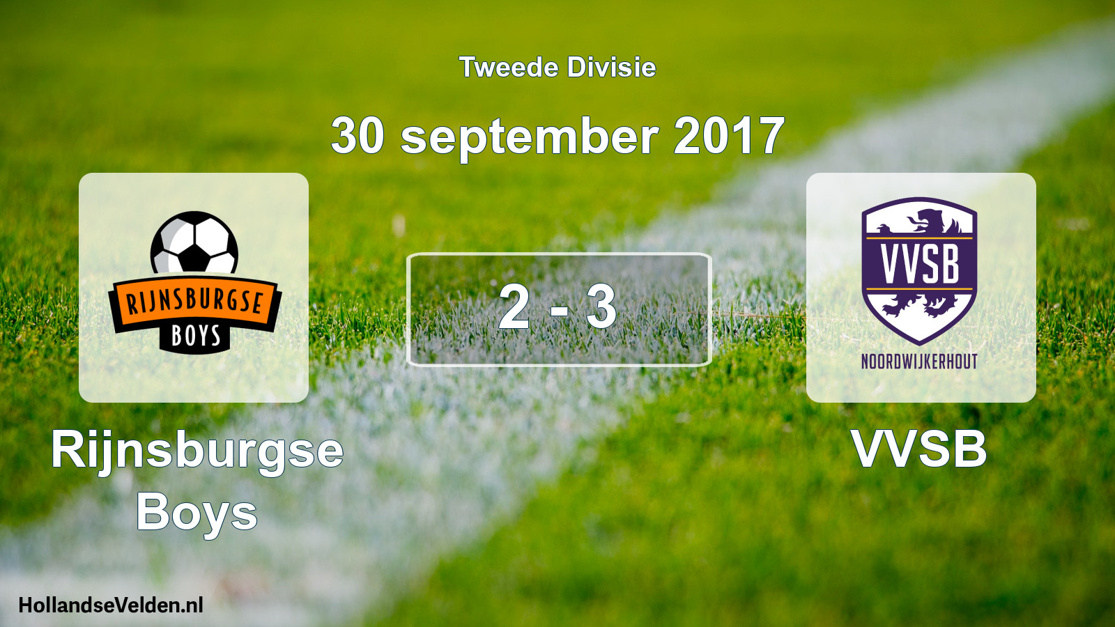 Total number of matches played: Rijnsburgse Boys - VVSB 2 - 3 (30 September 2017)