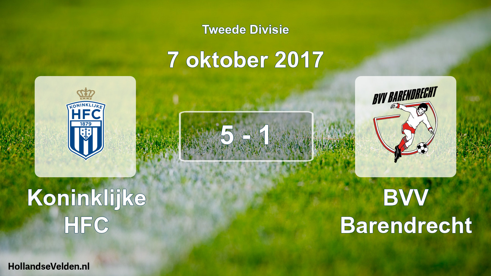 Total number of matches played: Koninklijke HFC - BVV Barendrecht 5 - 1 (7 October 2017)