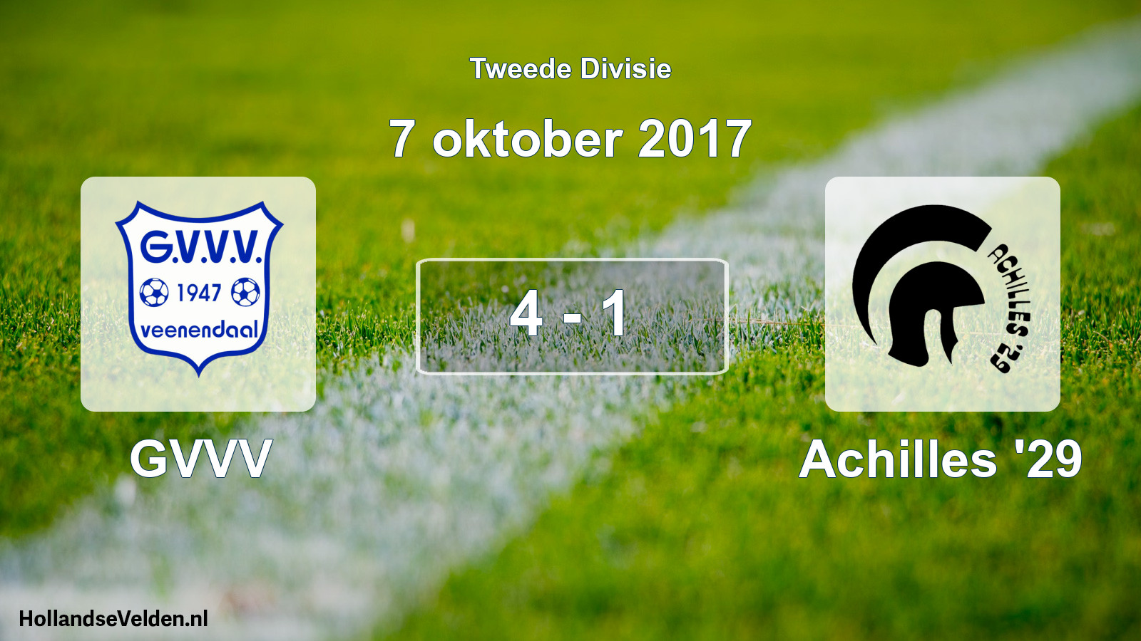 Total number of matches played: GVVV - Achilles '29 4 - 1 (7 October 2017)
