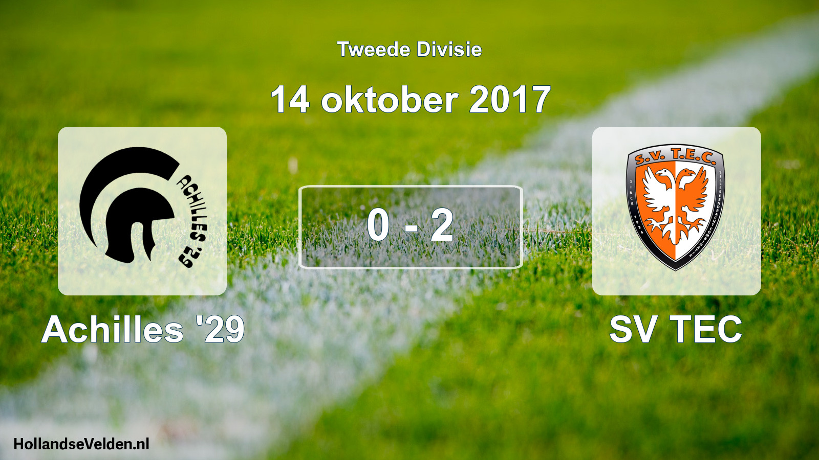 Total number of matches played: Achilles '29 - SV TEC 0 - 2 (14 October 2017)