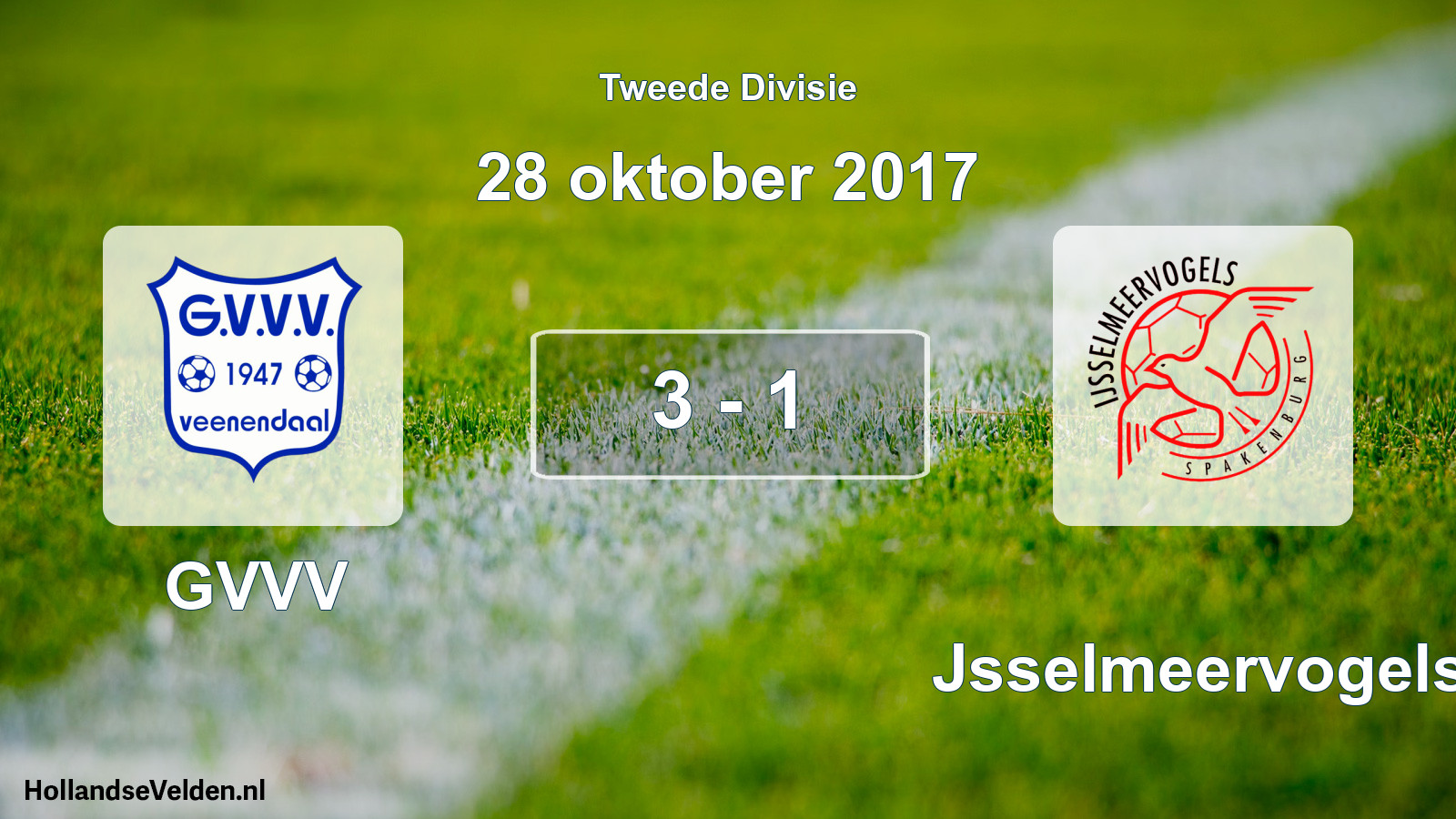 Total number of matches played: GVVV - IJsselmeervogels 3 - 1 (28 October 2017)