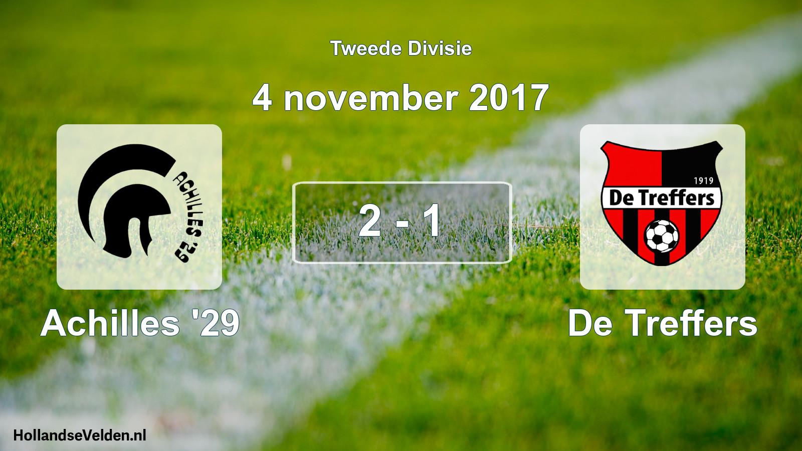 Total number of matches played: Achilles '29 - De Treffers 2 - 1 (4 November 2017)