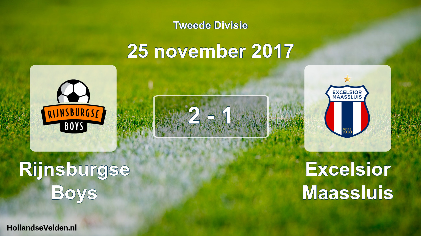 Total number of matches played: Rijnsburgse Boys - Excelsior Maassluis 2 - 1 (25 November 2017)