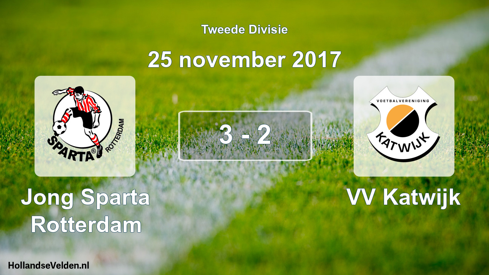 Total number of matches played: Jong Sparta Rotterdam - VV Katwijk 3 - 2 (25 November 2017)