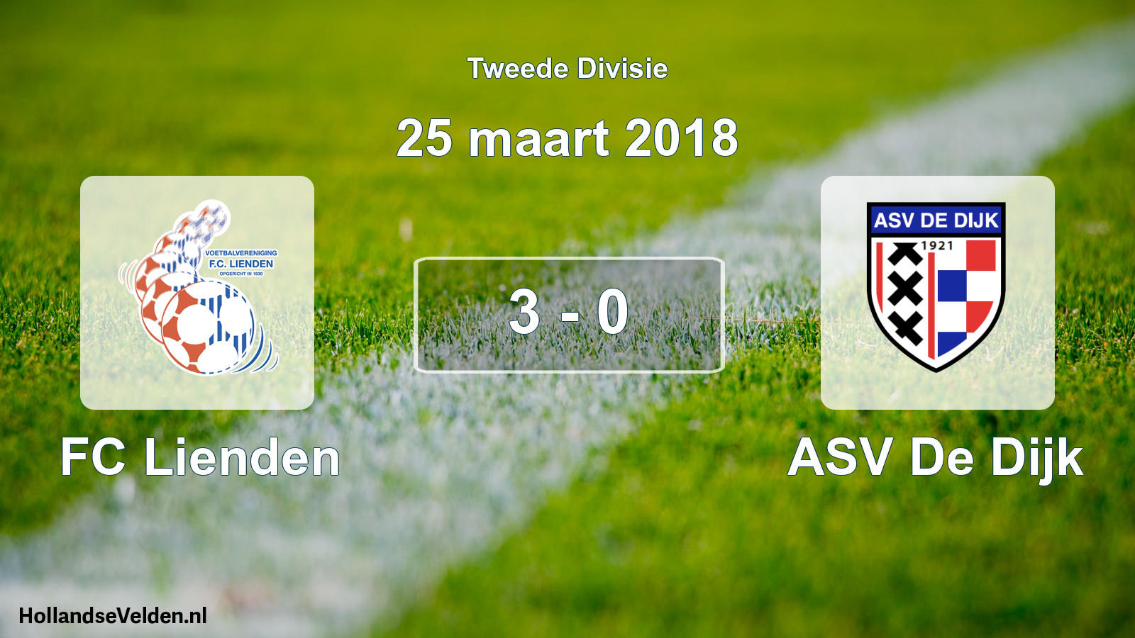 Total number of matches played: FC Lienden - ASV De Dijk 3 - 0 (25 March 2018)