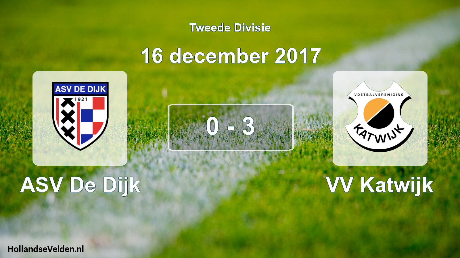 Total number of matches played: ASV De Dijk - VV Katwijk 0 - 3 (16 December 2017)