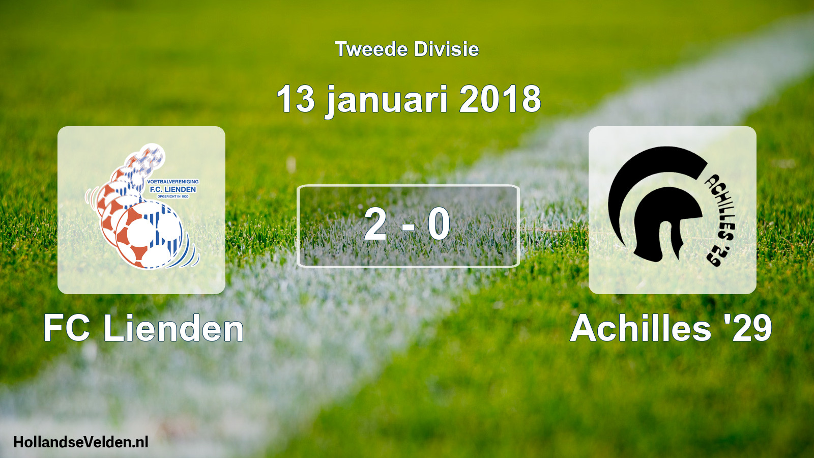 Total number of matches played: FC Lienden - Achilles '29 2 - 0 (13 January 2018)