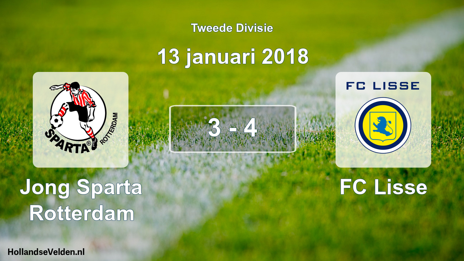 Total number of matches played: Jong Sparta Rotterdam - FC Lisse 3 - 4 (13 January 2018)