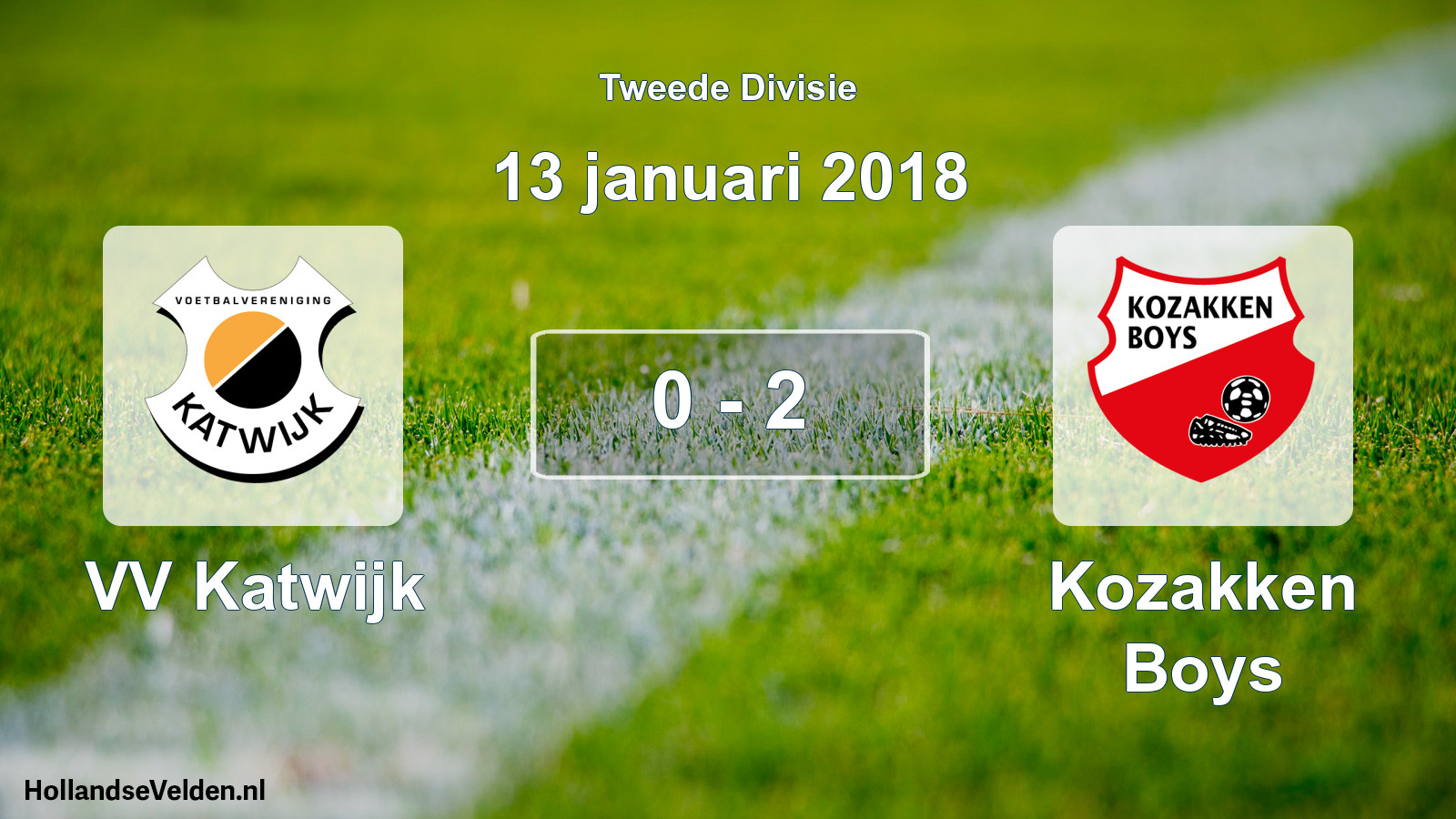 Total number of matches played: VV Katwijk - Kozakken Boys 0 - 2 (13 January 2018)