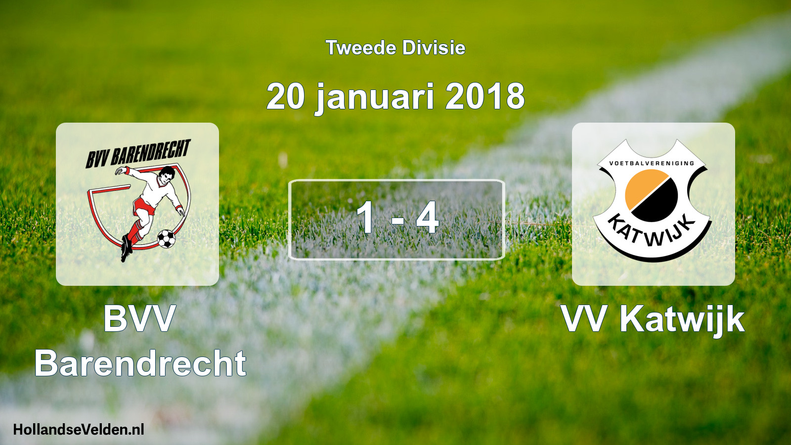 Total number of matches played: BVV Barendrecht - VV Katwijk 1 - 4 (20 January 2018)