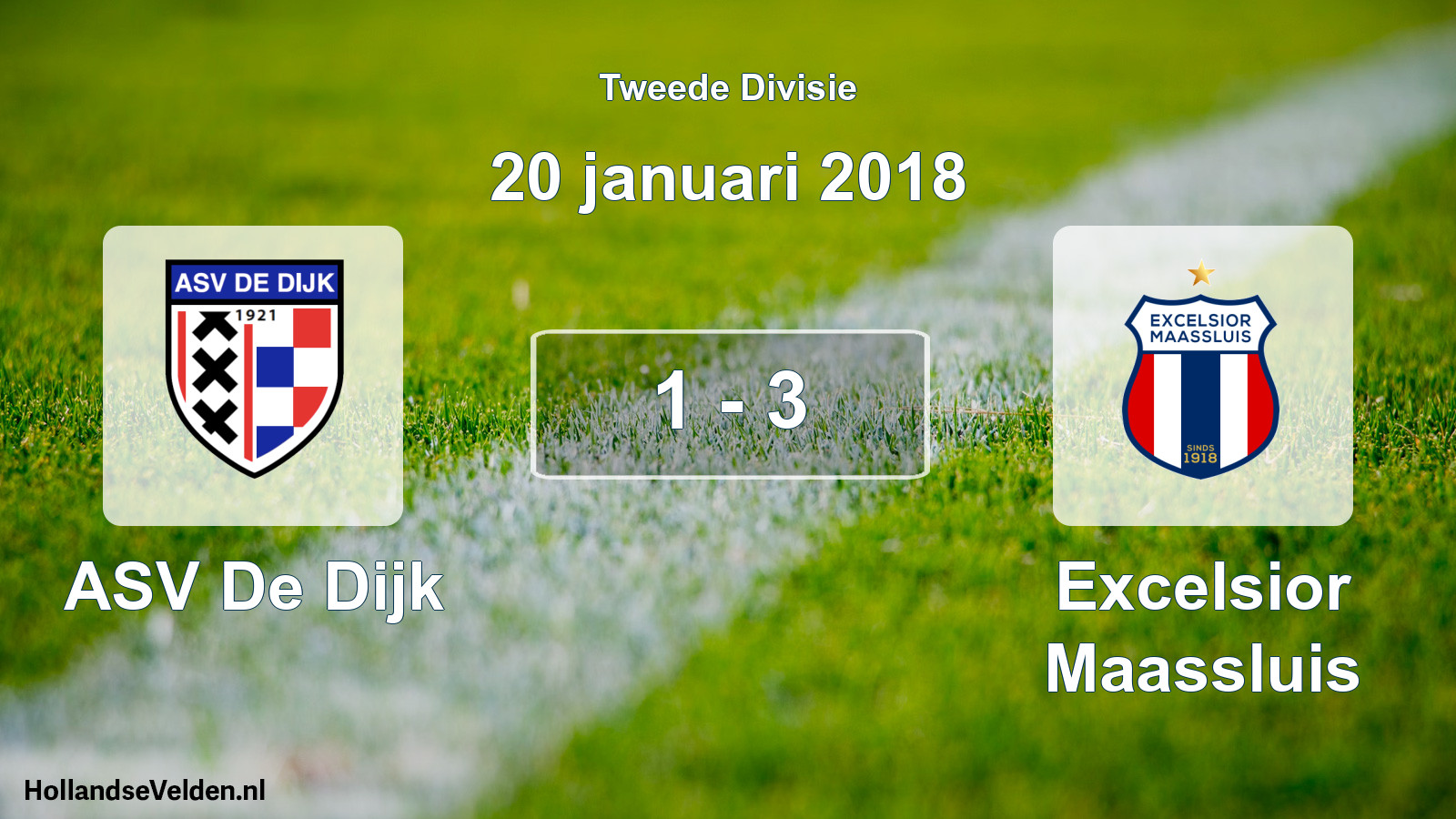 Total number of matches played: ASV De Dijk - Excelsior Maassluis 1 - 3 (20 January 2018)