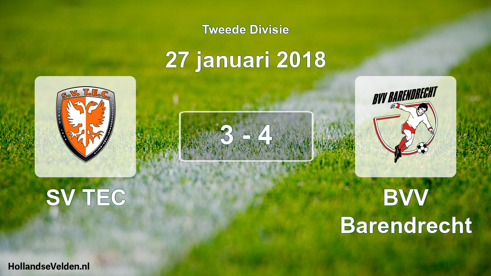 Total number of matches played: SV TEC - BVV Barendrecht 3 - 4 (27 January 2018)