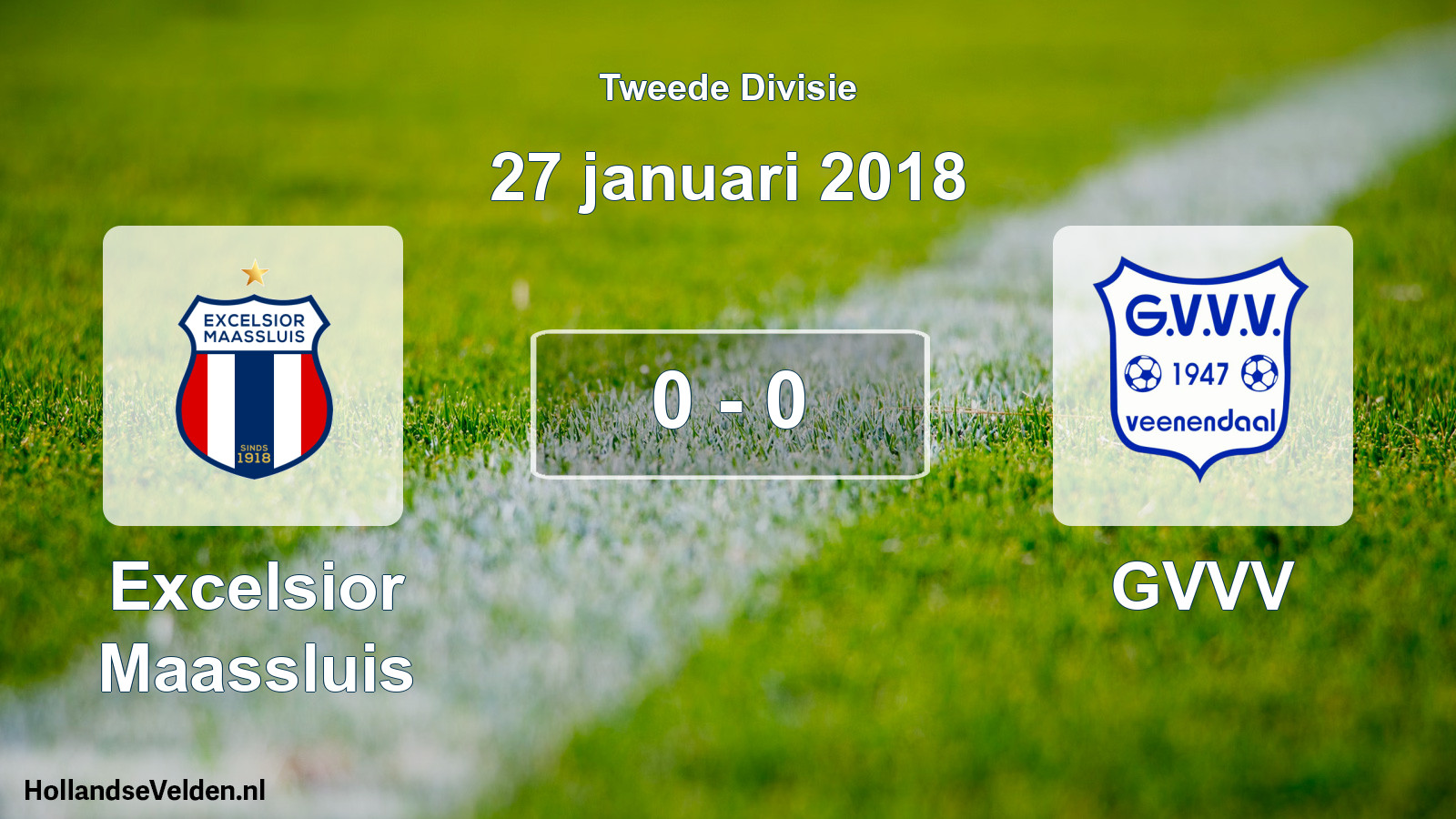 Total number of matches played: Excelsior Maassluis - GVVV 0 - 0 (27 January 2018)